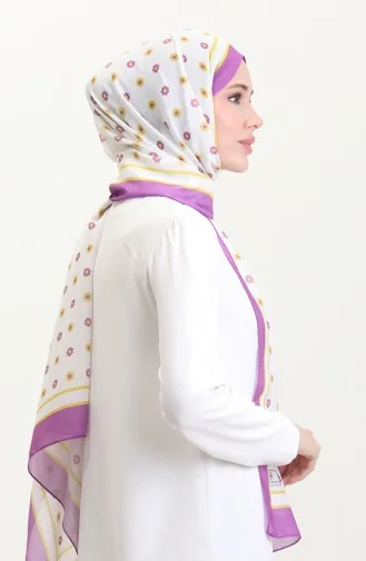 Desenli Soft Şal 70265-04 Mor Sarı