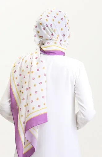 Desenli Soft Şal 70265-04 Mor Sarı