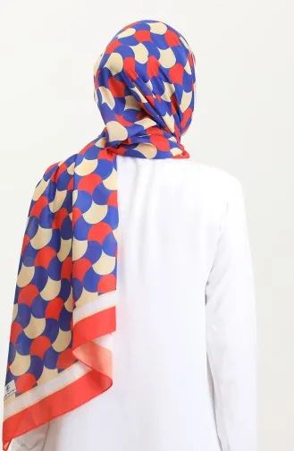 Desenli Soft Şal 70266-01 Turuncu Saks