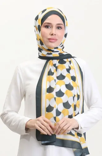 Desenli Soft Şal 70266-02 Sarı Siyah