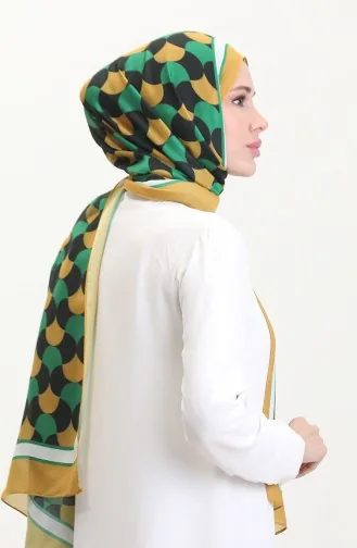 Patterned Soft Scarf 70266-04 Mustard Green 70266-04