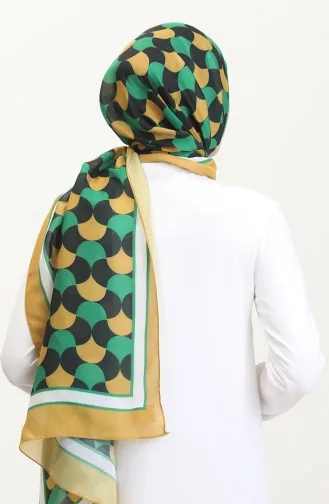 Patterned Soft Scarf 70266-04 Mustard Green 70266-04