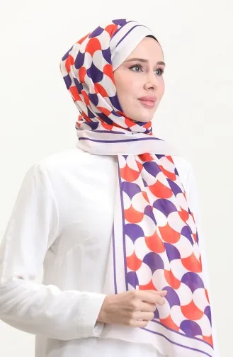 Desenli Soft Şal 70266-05 Krem Mor