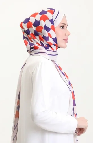 Desenli Soft Şal 70266-05 Krem Mor