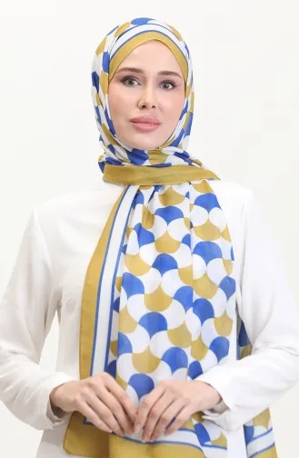 Desenli Soft Şal 70266-06 Hardal Saks