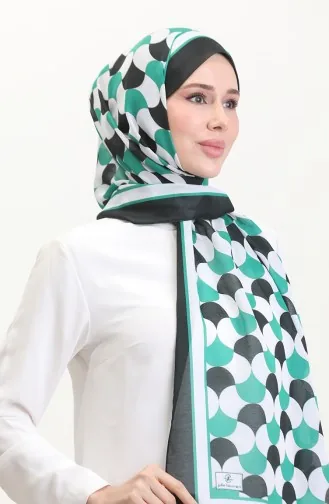 Desenli Soft Şal 70266-07 Siyah Yeşil