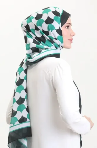 Desenli Soft Şal 70266-07 Siyah Yeşil