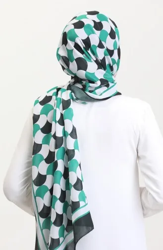 Desenli Soft Şal 70266-07 Siyah Yeşil