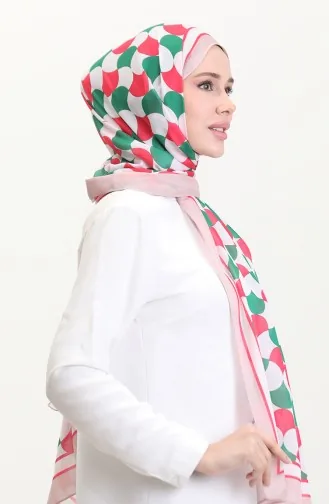 شال سوفت منقوش 70266-08 فوشي أخضر 70266-08