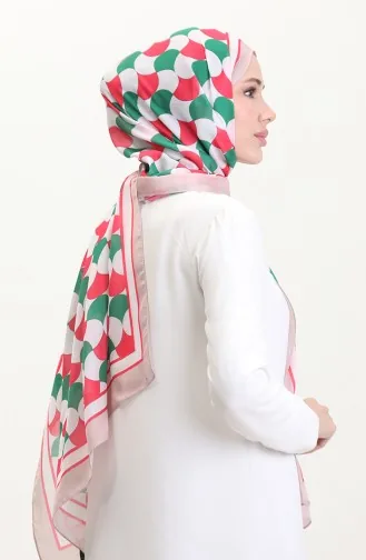 شال سوفت منقوش 70266-08 فوشي أخضر 70266-08