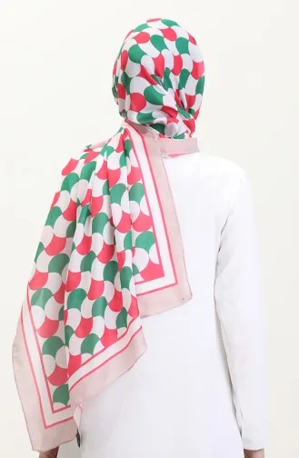 شال سوفت منقوش 70266-08 فوشي أخضر 70266-08