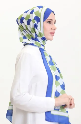 Desenli Soft Şal 70266-09 Saks Fıstık Yeşili