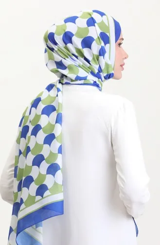 Desenli Soft Şal 70266-09 Saks Fıstık Yeşili