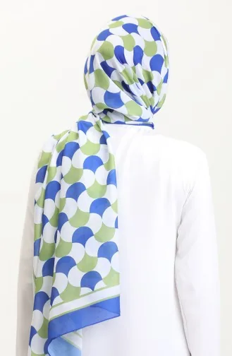 Desenli Soft Şal 70266-09 Saks Fıstık Yeşili