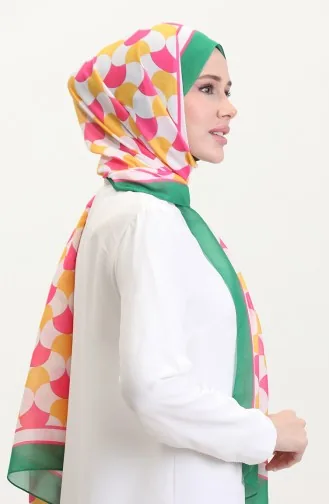 Desenli Soft Şal 70266-11 Sarı Pembe