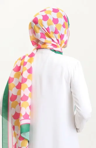 Desenli Soft Şal 70266-11 Sarı Pembe