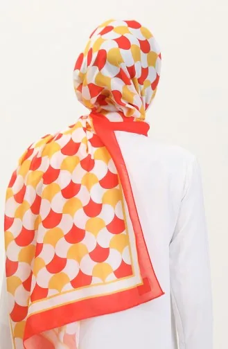 Desenli Soft Şal 70266-12 Turuncu Sarı