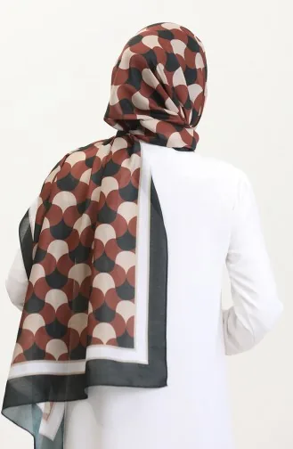 Desenli Soft Şal 70266-15 Kahverengi Siyah