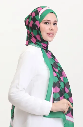 Desenli Soft Şal 70266-20 Şekerpembe Siyah