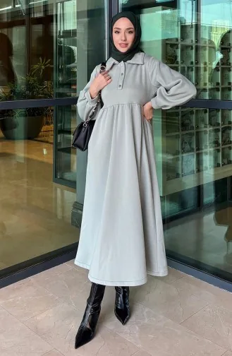 Jurk Met Knoopsluiting En Drie Draden 4417-05 Mintgroen 4417-05