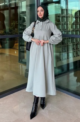 Jurk Met Knoopsluiting En Drie Draden 4417-05 Mintgroen 4417-05