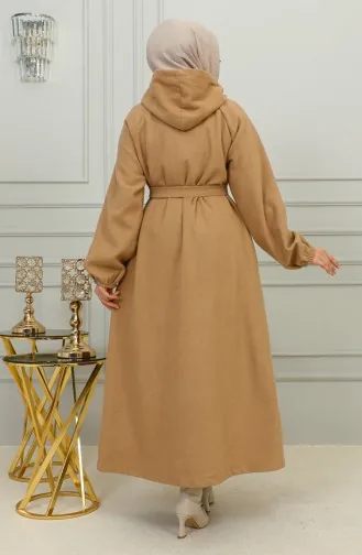 Manteau En Cachemire à Capuche Et Ceinture 0502-04 Vison 0502-04
