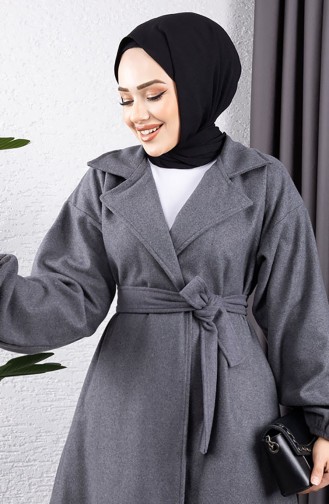 معطف جوخ بحزام  2059-05 رمادي 2059-05