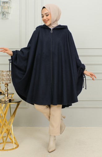 Navy Blue Poncho 0505-02