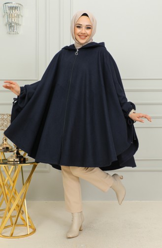 Navy Blue Poncho 0505-02