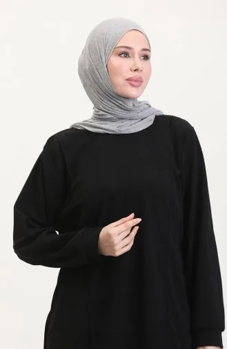 بدلة تونيك وبنطلون من قماش أستانا، قطعتين، لون أسود، 0551-01 0551-01