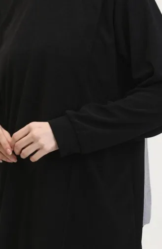 بدلة تونيك وبنطلون من قماش أستانا، قطعتين، لون أسود، 0551-01 0551-01