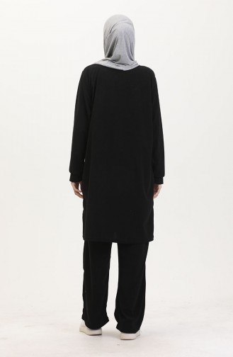 Astana Kumaş Tunik Pantolon İkili Takım 0551-01 Siyah