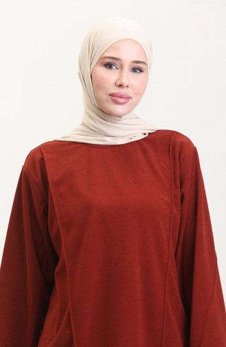 Astana Kumaş Tunik Pantolon İkili Takım 0551-03 Kiremit