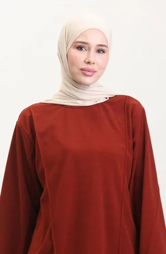 بدلة تونيك وبنطلون من قماش أستانا مكونة من قطعتين 0551-03 لون بريك 0551-03