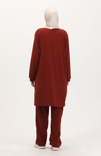 Astana Kumaş Tunik Pantolon İkili Takım 0551-03 Kiremit