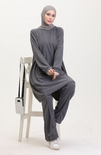 Astana Kumaş Tunik Pantolon İkili Takım 0551-05 Gri
