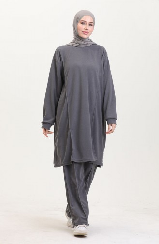 Astana Kumaş Tunik Pantolon İkili Takım 0551-05 Gri