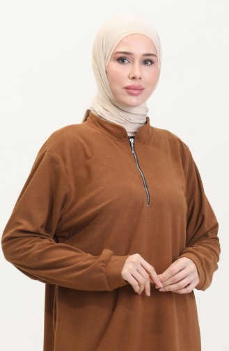 Astana Kumaş Tunik Pantolon İkili Takım 0552-01 Taba