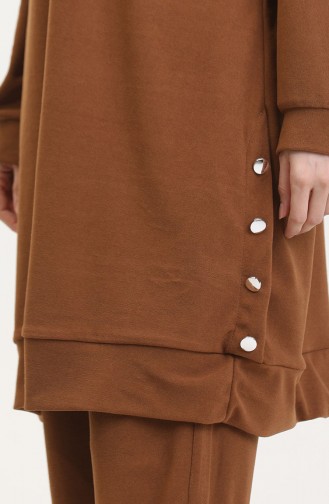 Astana Kumaş Tunik Pantolon İkili Takım 0552-01 Taba