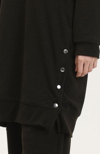 Astana Kumaş Kapüşonlu Tunik Pantolon İkili Takım 0553-02 Haki Yeşil