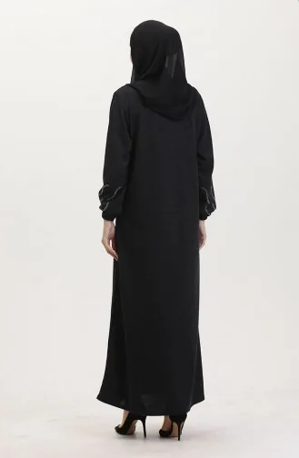 Kleid Mit Steinmuster Aus Ecrin Stoff 0550-01 Schwarz 0550-01