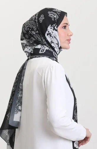 Desenli Soft Şal 70267-01 Siyah