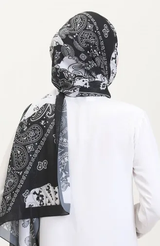 Desenli Soft Şal 70267-01 Siyah