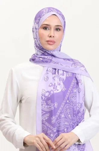 وشاح ناعم منقوش 70267-03 لون أرجواني 70267-03