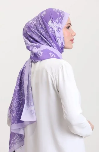 وشاح ناعم منقوش 70267-03 لون أرجواني 70267-03