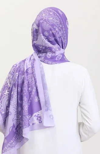 وشاح ناعم منقوش 70267-03 لون أرجواني 70267-03