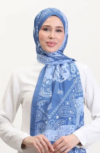 Desenli Soft Şal 70267-06 İndigo