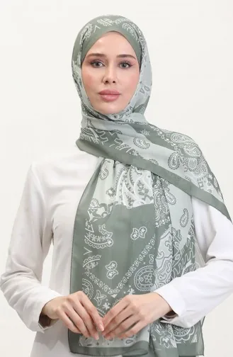 وشاح ناعم منقوش 70267-07 أخضر طحلبي 70267-07