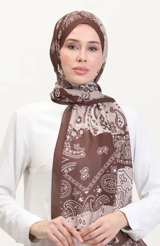 Patterned Soft Scarf 70267-08 Brown 70267-08