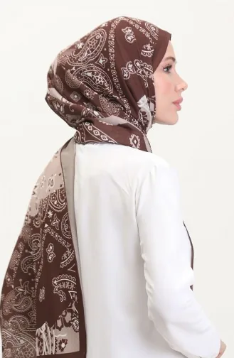 Patterned Soft Scarf 70267-08 Brown 70267-08